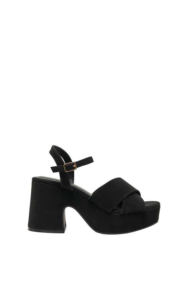 Only Sand&aacute;lia salto grosso preto