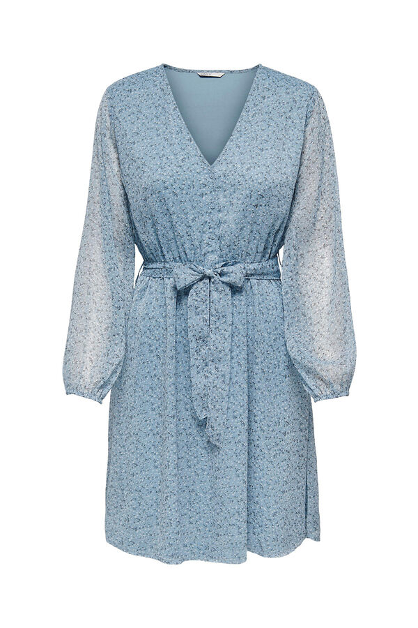 Only Vestido curto de gaze azul