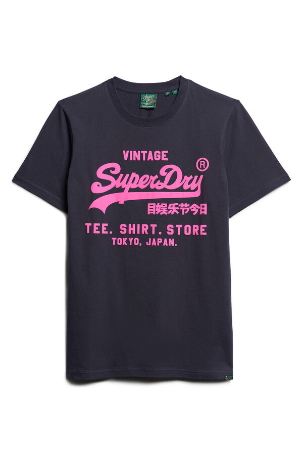 Superdry Camiseta fl&uacute;or con logo Vintage azul