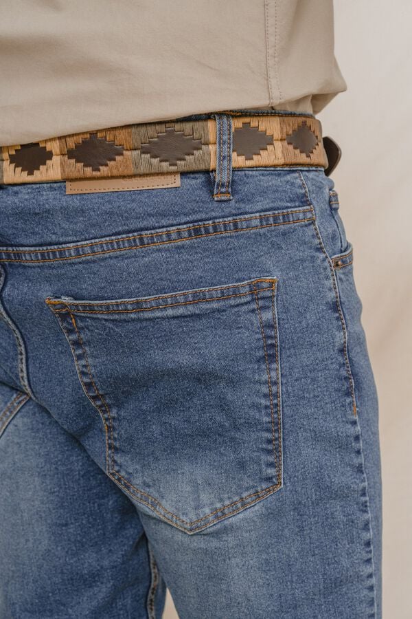 Celopman Jeans skinny b&aacute;sico azul
