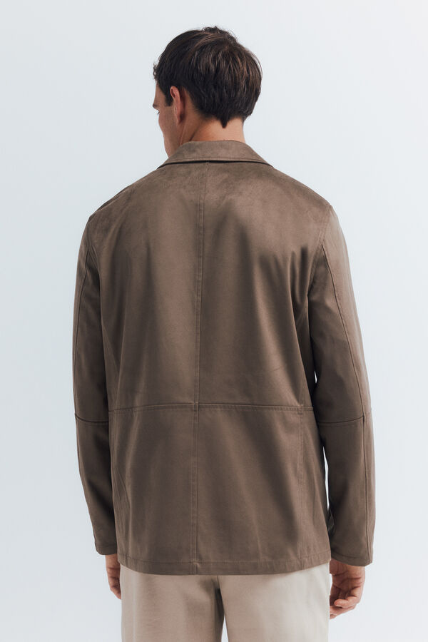 Springfield Blazer com efeito camurça cru