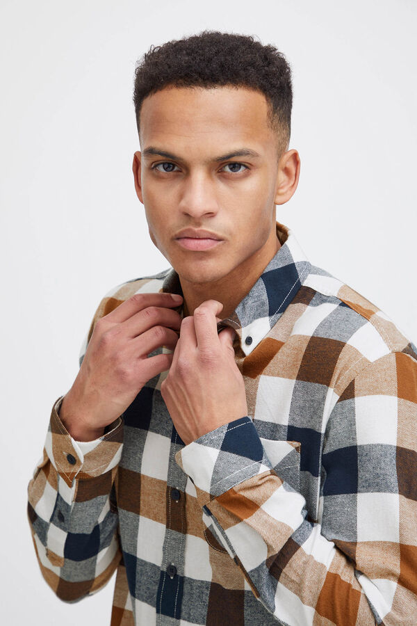 Blend Camisa de Manga Larga Cuadros estampado