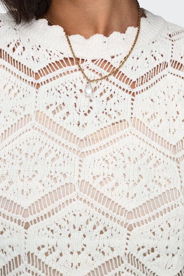 Only Top de punto sin mangas blanco