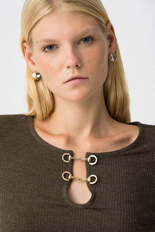 Tiffosi Camiseta Canal&eacute; con Hebilla Met&aacute;lica kaki