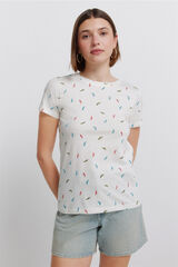 Springfield T-shirt de manga curta estampada branco