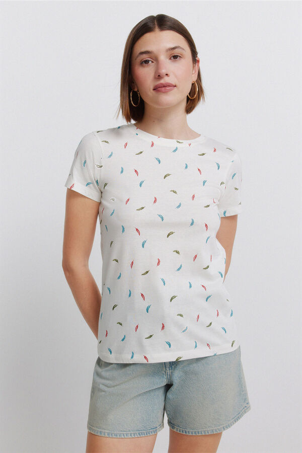 Springfield T-shirt de manga curta estampada branco