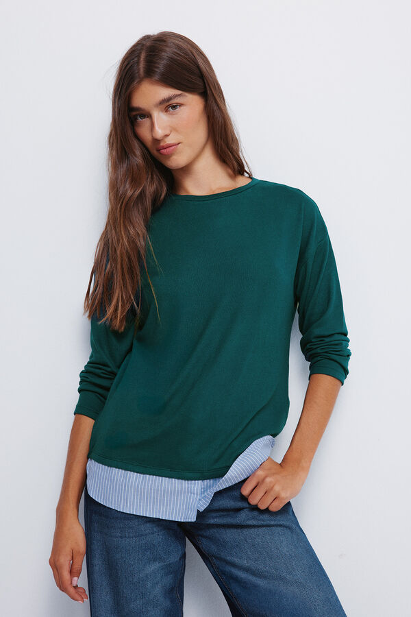 Springfield Camiseta combinada verde