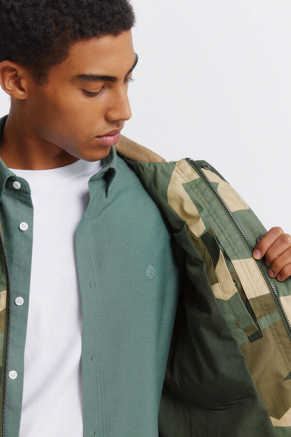 Springfield Parka camuflaje cuello contraste kaki