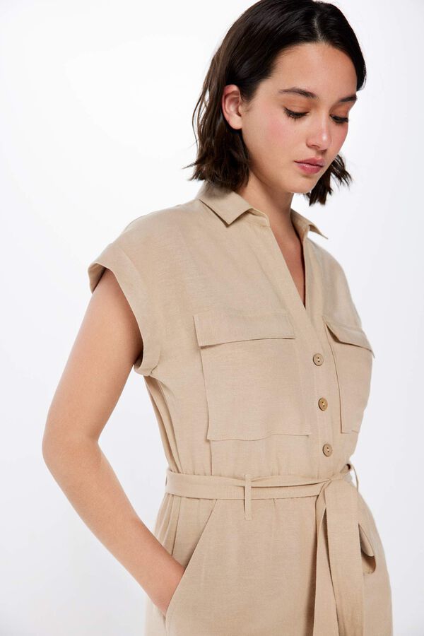Springfield Mono Camisero Lino tostado