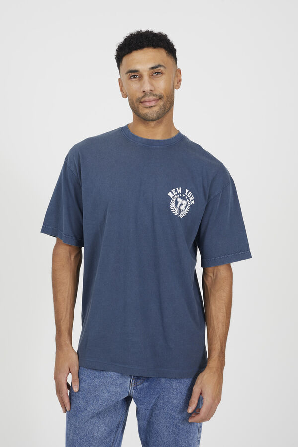 Brave Soul T-shirt de manga curta estampada azul