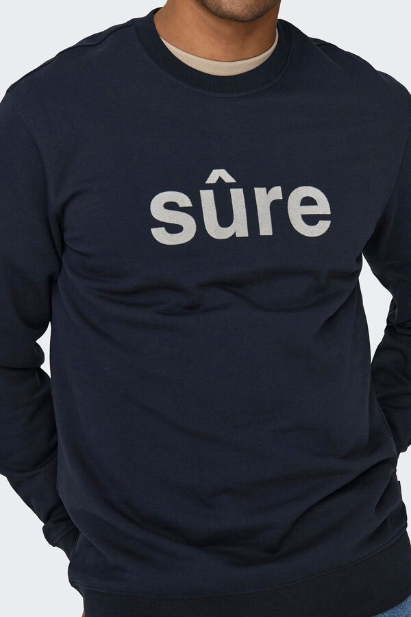 Only & Sons Sweatshirt b&aacute;sica com corte padr&atilde;o preto