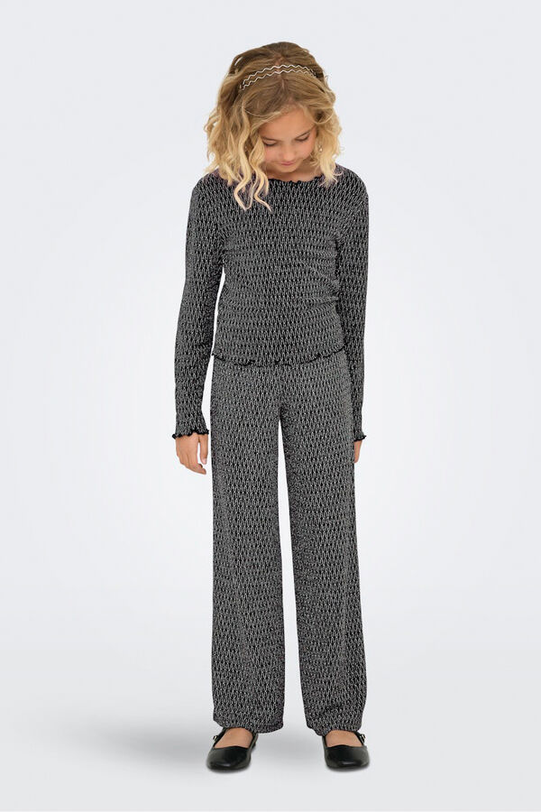 Only Girls Top de efecto brillante gris