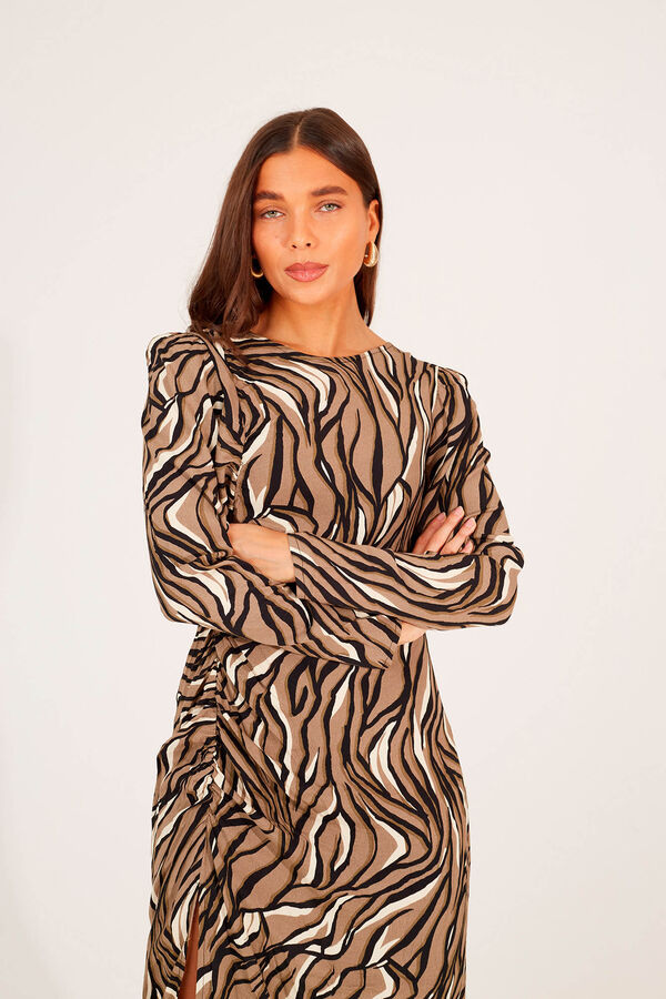 Brave Soul Vestido comprido de manga comprida castanho