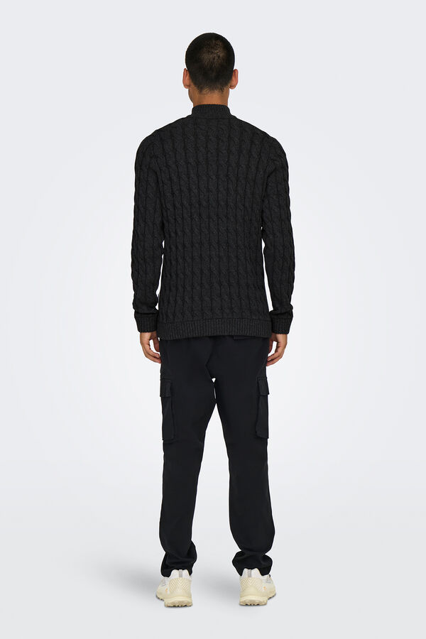 Only & Sons Jersey de punto de hombre con forma trenzada regular fit gris