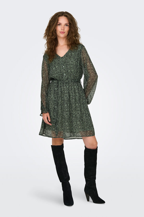 JDY Vestido de manga larga gris