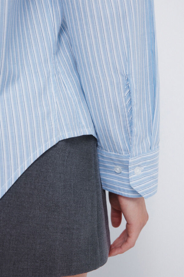 Springfield Camisa oversized bolsillo parche azul