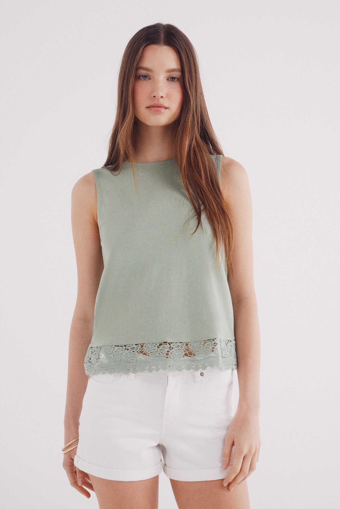 Springfield Camiseta com flores de renda