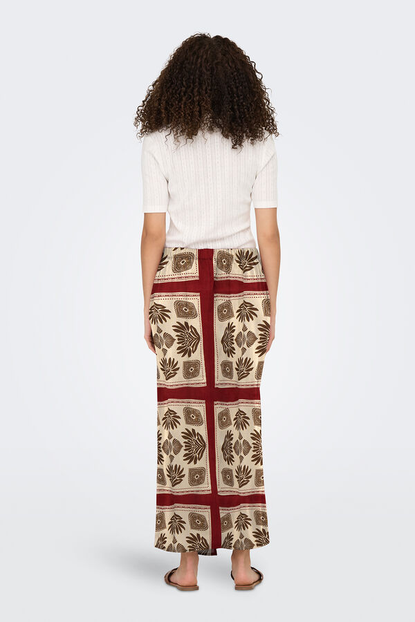 Only Falda midi rojo