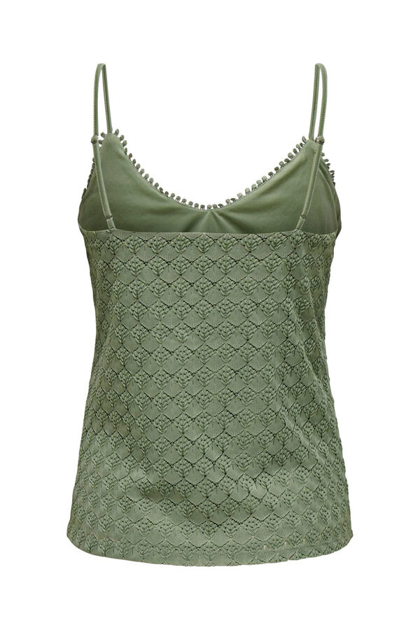 Only Top tirantes de encaje verde