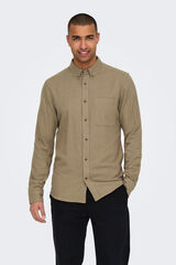 Only & Sons Camisa slim fit cinzento
