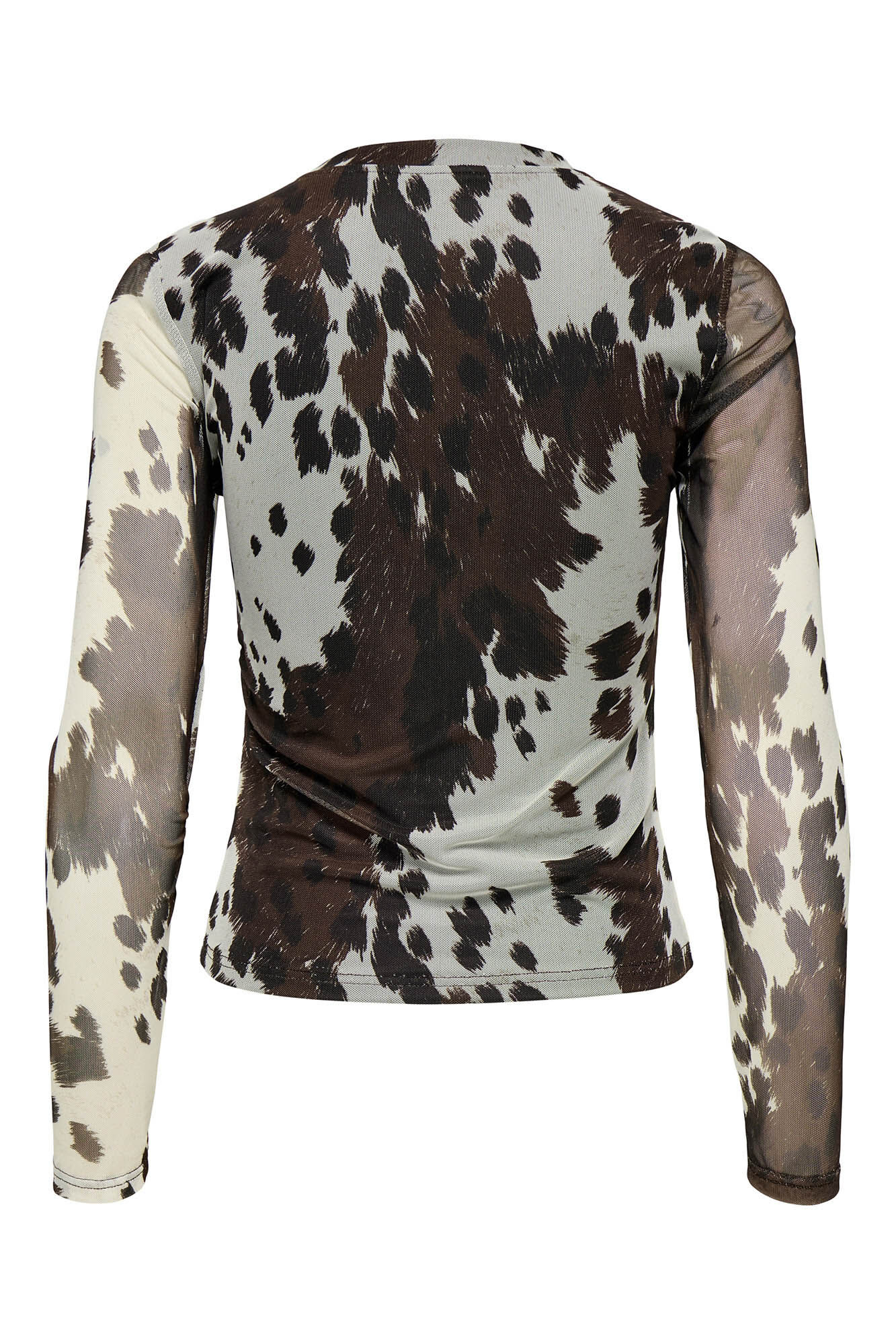 Only Blusa semitransparente de manga comprida com estampa animal