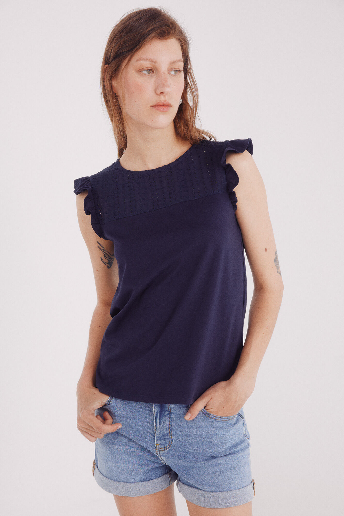 Springfield Camiseta bordados volantes