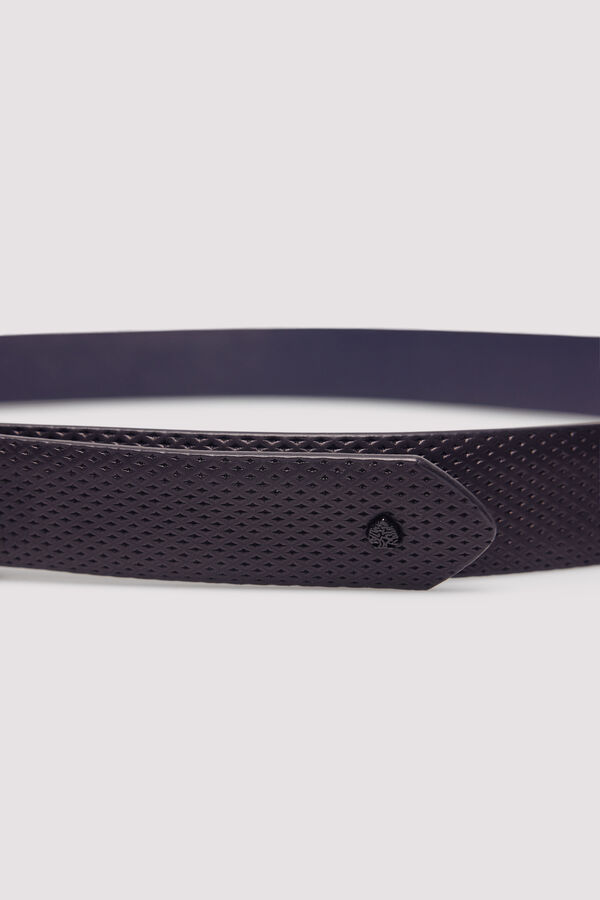 Springfield Cintur&oacute;n efecto piel b&aacute;sico negro