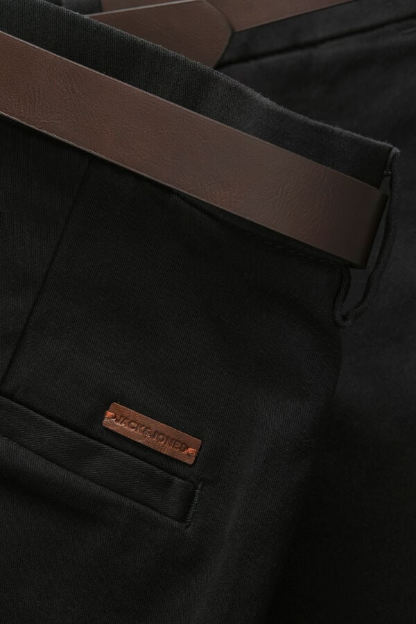 Jack & Jones PLUS Bermudas chino con cintur&oacute;n negro