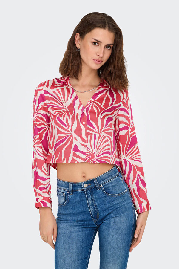 Only Camisa de manga comprida com regular fit rosa