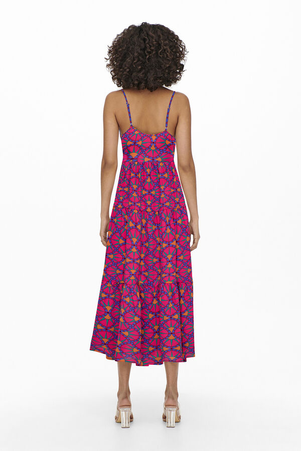 Only Vestido largo regular fit fucsia