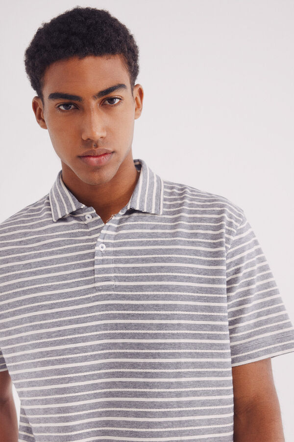 Springfield camisola estruturado com microlistras e regular fit azul