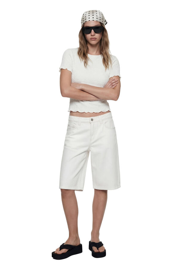 Koton T-shirt crop de manga curta castanho