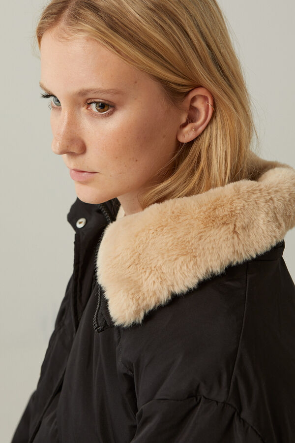 springfield Abrigo plumas largo repelente al agua negro