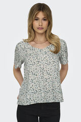 Only Top escote V turquesa