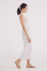 Springfield Vestido midi de bolinhas branco