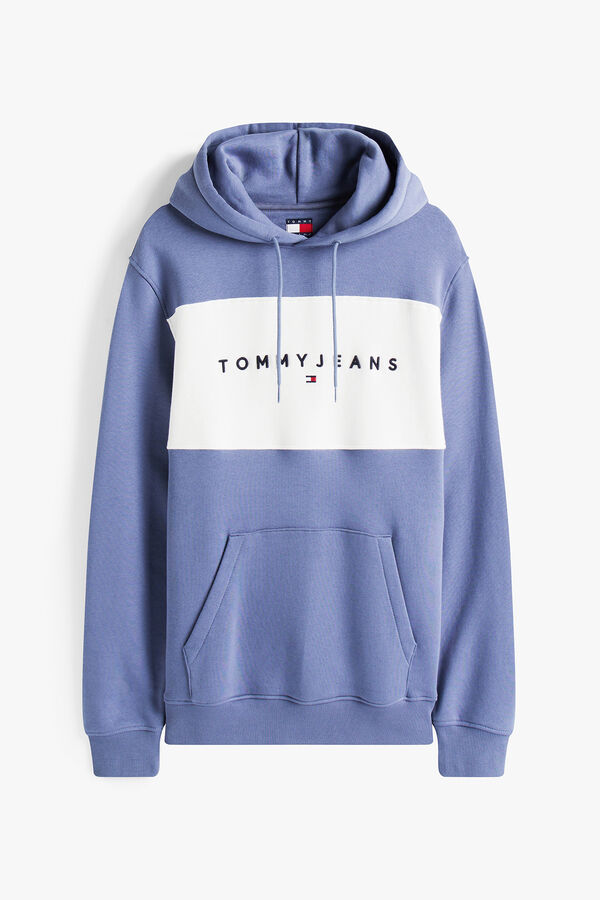 Tommy Jeans Sudadera de hombre con capucha ajustable azul