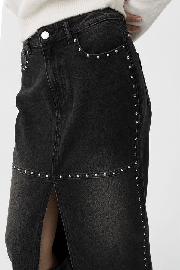 Tiffosi Falda midi vaquera negro
