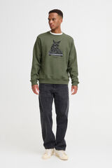 Blend Sweatshirt com gola redonda verde