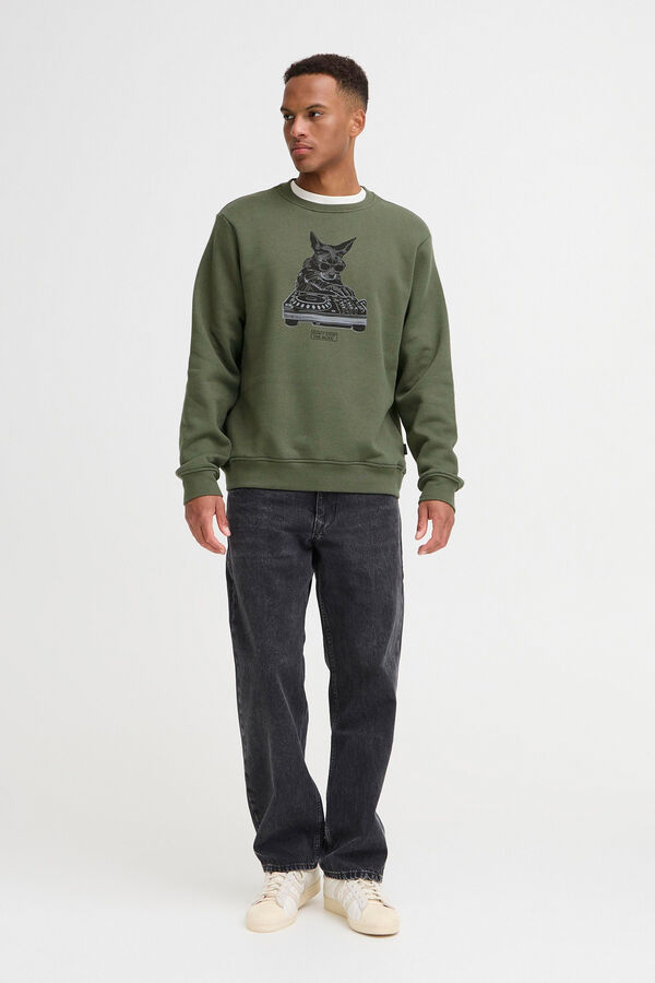Blend Sweatshirt com gola redonda verde