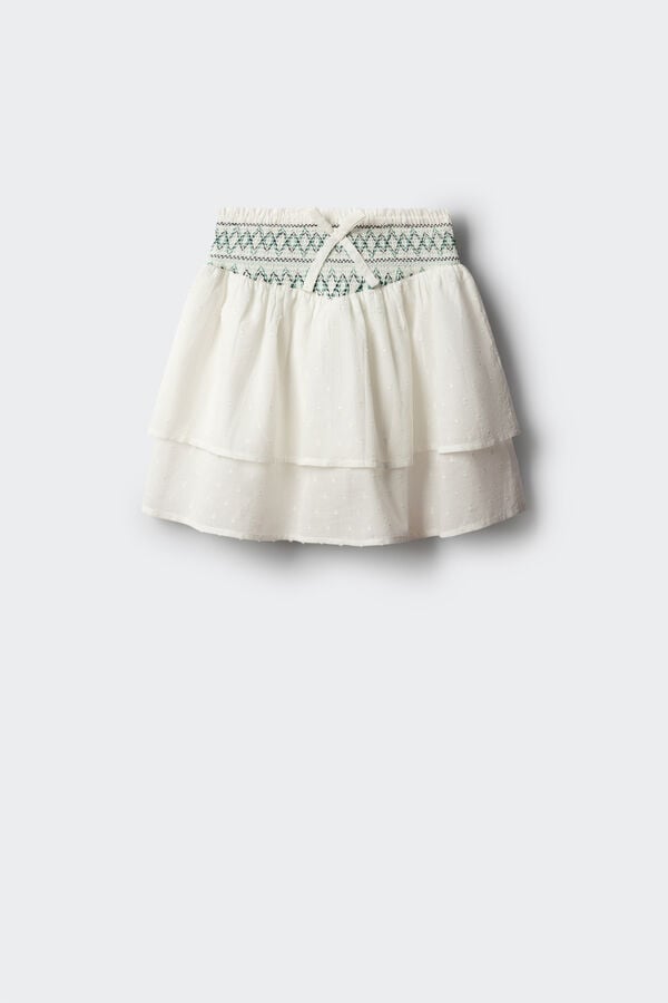 Springfield Kids Saia bordada para menina bege