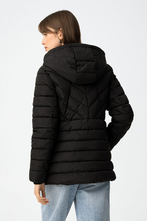 Tiffosi Casaco acolchoada com capuz remov&iacute;vel preto