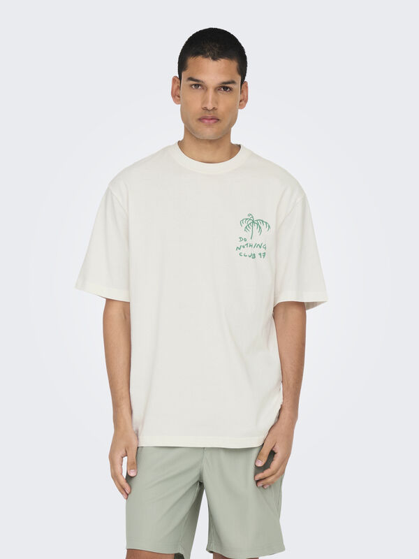 Only & Sons Camiseta manga corta print blanco