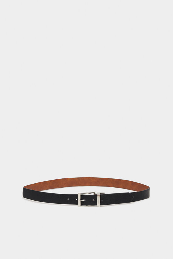 Springfield Cinto revers&iacute;vel microperfurado preto