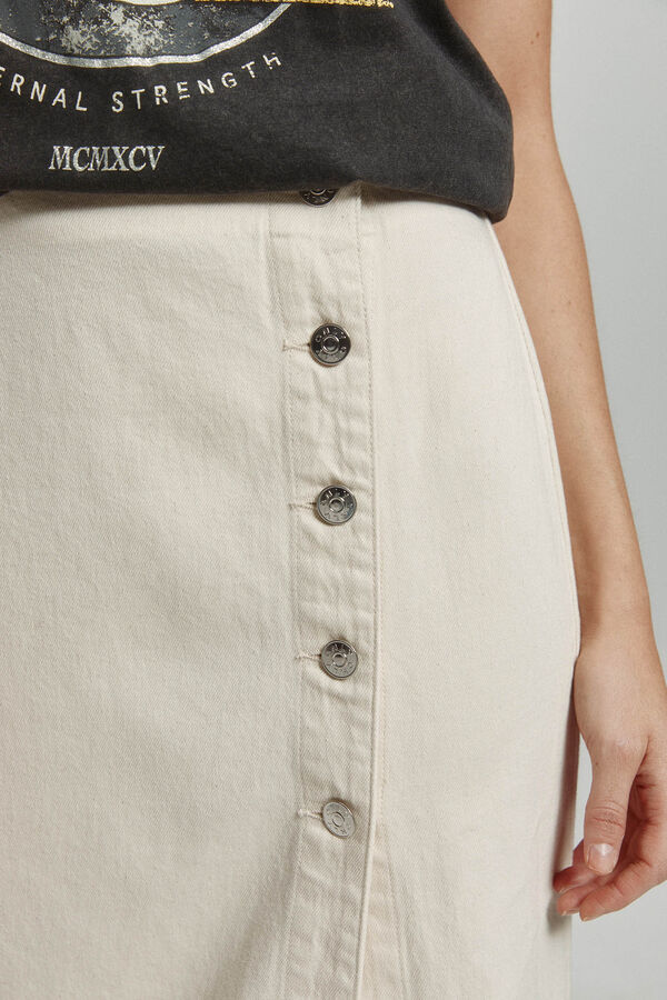 Only Saia longa justa com botões rosa