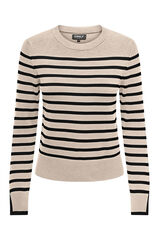 Only Camisola &agrave;s riscas branco