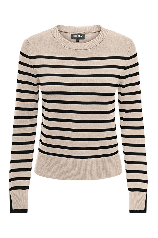 Only Camisola &agrave;s riscas branco