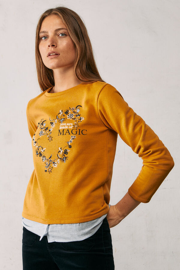 Springfield Sweatshirt bimatéria"Magic" mostarda