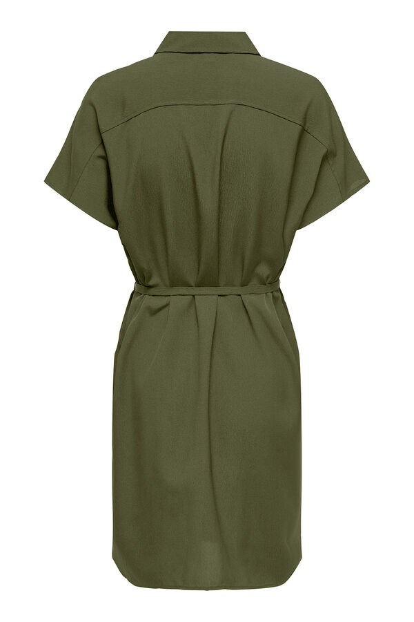 Only Vestido camiseiro midi verde