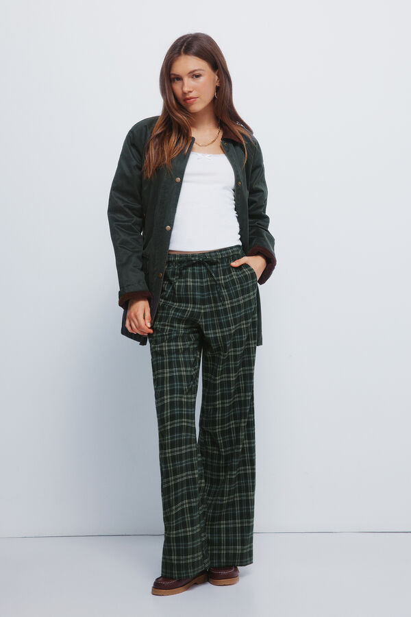 Springfield Cal&ccedil;as jogger xadrez verde