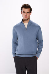 Springfield Su&eacute;ter Springfield com fecho-&eacute;clair azul